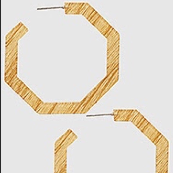 Jewelry - Acetate Geometric Hoop Earrings Neutral Tan